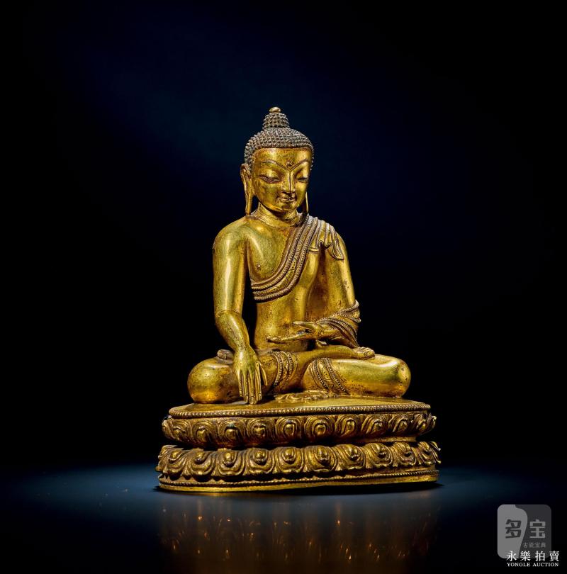 15-16世纪 （西藏）铜鎏金释迦牟尼坐像